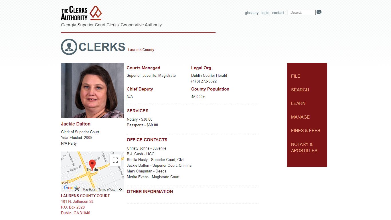 Clerks - LAURENS County - GSCCCA